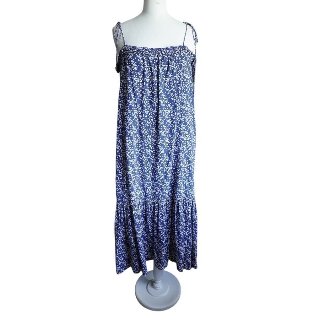 Mirth Floral Maxi Dress Spaghetti Strap Boho Resort (sz L) 471